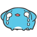 😢 menangis, biru, sedih, kartun, karakter, imut telegram sticker