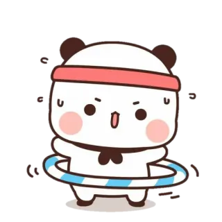 🐻 Kartun, Lucu, Karakter, Hula Hoop, Latihan, Kawaii telegram sticker