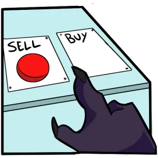 💍 SELL BUY Botão, Vender, Comprar, Desenho animado, Ilustração, Trading telegram sticker