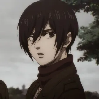 🧣 Mikasa Ackerman Attack on Titan Anime, Personnage, Mikasa, Ackerman, L'Attaque des Titans, Femme telegram sticker