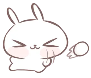 🍒 conejo, lindo, conejito, animal, kawaii, dibujos animados telegram sticker