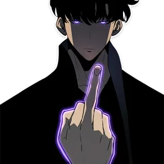 🖕 middle finger, offensive, gesture, anime, character telegram sticker