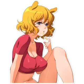 🐻 อนิเมะ, ผู้หญิง, เซ็กซี่, ร่องอก, การ์ตูน telegram sticker