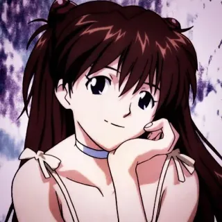 🎪 Asuka Langley Soryu Neon Genesis Evangelion anime, character, girl, smile, Asuka, Evangelion, cartoon telegram sticker