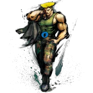 😃 Guile Street Fighter Guile, Street Fighter, Jeu vidéo, Combattant, Soldat, Militaire telegram sticker