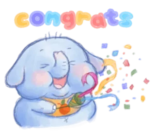 🍯 congrats Glückwunsch, Elefant, Feier, Konfetti, süß, Party, fröhlich telegram sticker