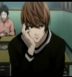 😒 Light Yagami Death Note อนิเมะ, การ์ตูน, ภาพวาด, มังงะ, ตัวละคร telegram sticker