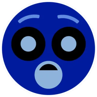 😲 Emoji, Chocado, Azul, Adesivo, Rosto telegram sticker