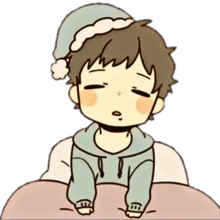 🎀 schläfrig, schlafend, müde, Chibi, Cartoon, süß, Pyjama, Schlafmütze telegram sticker
