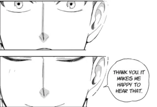 😳 THANK YOU. IT MAKES ME HAPPY TO HEAR THAT. gracias, feliz, manga, anime, oreja whatsapp sticker