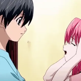 🧷 anime, cartoon, characters, pink hair, boy, girl telegram sticker