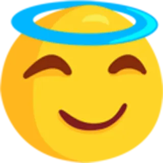 😇 Эмодзи, улыбающийся, счастливый, нимб, милый telegram sticker