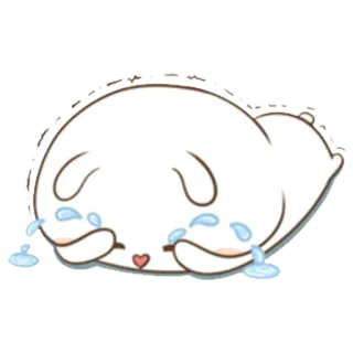 😞 triste, llorando, conejo, animal, emoción, lágrimas whatsapp sticker