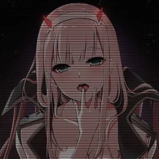 😂 Zero Two Darling in the Franxx Animé, Dessin animé, Femme, Personnage, Démon, Zero Two whatsapp sticker