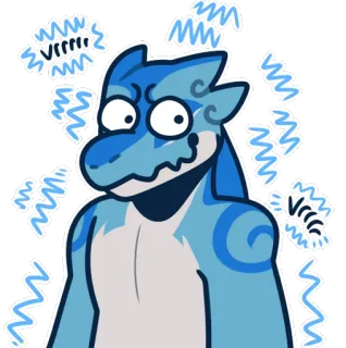 👁 Vrrrr! hai, figur, cartoon, tier, aufkleber whatsapp sticker