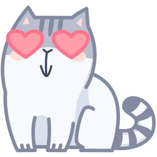 😻 gato, amor, coração, olhos, animal, fofo telegram sticker