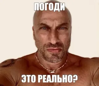 🌟 ПОГОДИ
ЭТО РЕАЛЬНО? Meme, Russo, Espressione, Ritratto, Uomo telegram sticker