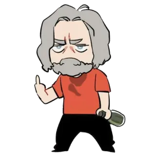 🖕 middle finger, offensive, man, cartoon, booze telegram sticker