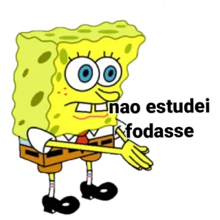 😐 Spongebob nao estudei
fodasse Spongebob, cartoon, text, offensive, meme telegram sticker