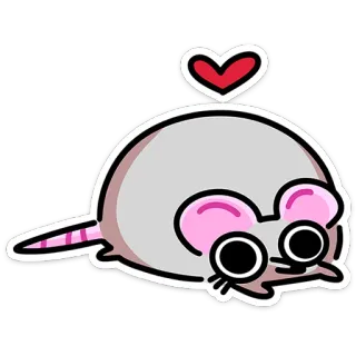 🥰 쥐, 귀여운, 만화, 동물, 하트, 사랑, 카와이, 설치류 telegram sticker