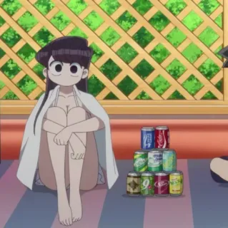☁️ Anime, Garota, Latas, Bebidas, Refrigerante telegram sticker