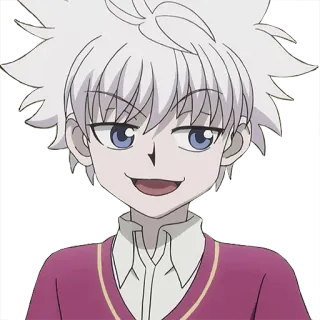 😏 Killua Zoldyck Hunter x Hunter Killua, Hunter x Hunter, Anime, Kartun, Anak laki-laki, Senyum telegram sticker