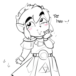 😛 Link The Legend of Zelda Tee hee ~! Link, Legend of Zelda, Dessin animé, Fanart, Jeu vidéo, Chibi, Mignon whatsapp sticker
