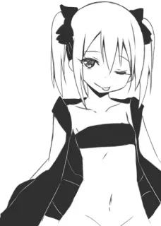 😏 Anime, Ragazza, Cartone animato, Carino, Illustrazione, Manga whatsapp sticker