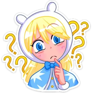 ❓ anime, pergunta, pensando, desenho animado, confusa, garota telegram sticker