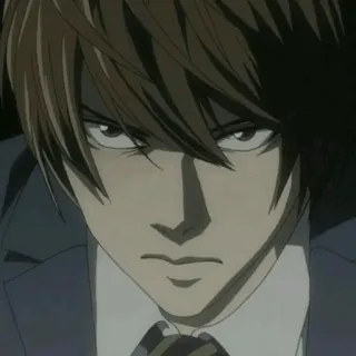 ⚖ Light Yagami Death Note Anime, Manga, Sérieux, Vilain, Clair telegram sticker