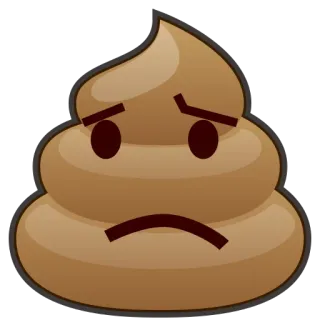 😟 какашка, эмодзи, грустный, куча какашек, коричневый whatsapp sticker