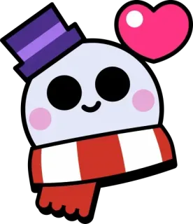 ❤️ cartoon, cute, sticker, scarf, snowman, heart telegram sticker