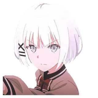 😡 Anime, Personaggio, Ragazza, Capelli Bianchi, Ragazza Anime, Carina, Cartone Animato telegram sticker