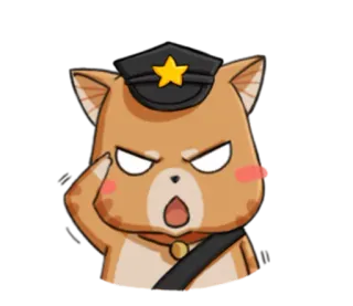 😑 Tier, Hund, Polizei, Beamter, Cartoon, Wütend telegram sticker
