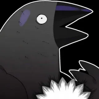 ⛲️ burung, gagak, terkejut, kartun, anime, manga telegram sticker