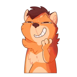 😏 animal, cartoon, character, smirk, cute, illustration telegram sticker