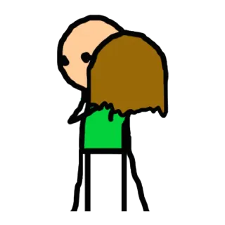 👐 ハグ, 棒人間, 漫画, 感情, 友情, 愛 telegram sticker