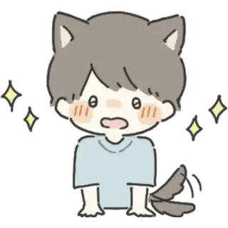 🙀 Аниме, Кавай, Котомальчик, Милый, Блёстки telegram sticker