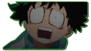 😱 Deku My Hero Academia アニメ, 僕のヒーローアカデミア, デク, 怖い, 表情 telegram sticker