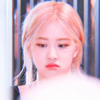 🌹 Rose rosa, K-pop, cantante, Blackpink, mujer, pelo rosa, persona, retrato telegram sticker