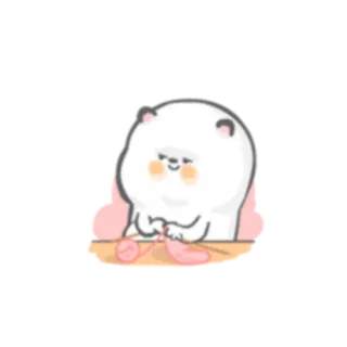 🎁 słodki, naklejka, dzianie, niedźwiedź, włóczka, kreskówka whatsapp sticker