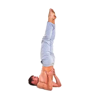😄 man, yoga, shoulder stand, exercise, fitness, pose telegram sticker