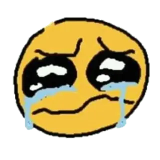 😢 emoji, triste, chorando, amarelo, rosto, emoção telegram sticker