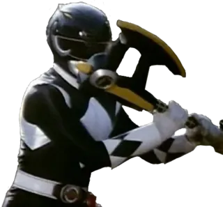 👊 оружие, боец, атака, черный power ranger, экшн, воин telegram sticker