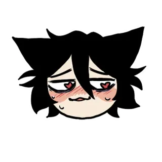 ☺️ 애니메이션, 고양이 귀, 사랑, 볼터치, 귀여운, 만화 telegram sticker