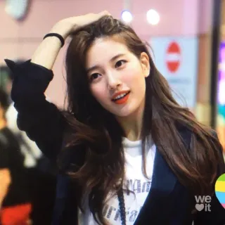 🌸 mulher, asiática, cabelo comprido, sorriso, beleza, retrato telegram sticker