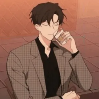 🎗 男, 飲酒, アルコール, スーツ, アニメ, 漫画, リラックス telegram sticker