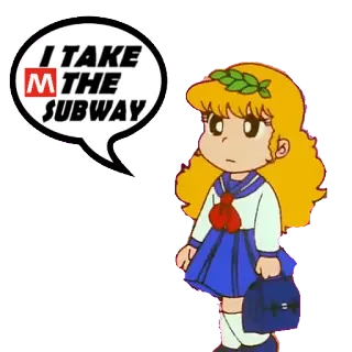 🚇 I TAKE THE SUBWAY metro, dibujos animados, chica, transporte telegram sticker