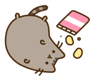 🍕 Pusheen cat, cartoon, pusheen, snack, cute, lazy whatsapp sticker