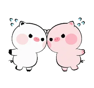 😡 pig, cute, kawaii, animals, sticker, cartoon telegram sticker